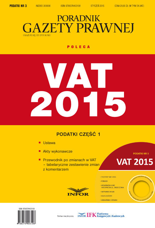 Podatki. Nr 3. VAT 2015 (+CD)