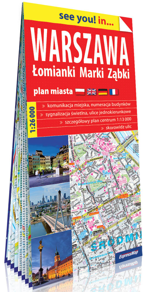 Warszawa Łomianki Marki Ząbki papierowy plan miasta 1:26 000