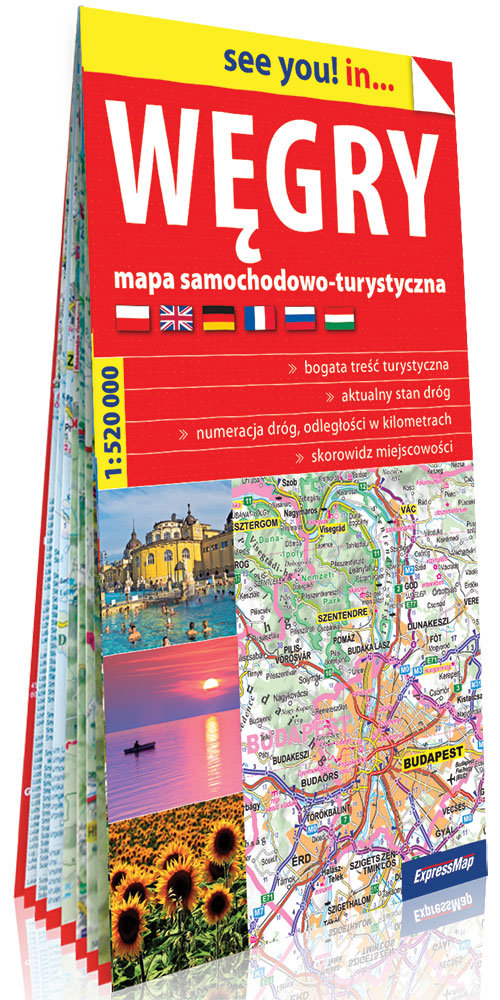 Węgry papierowa mapa samochodowo-turystyczna 1:520 000