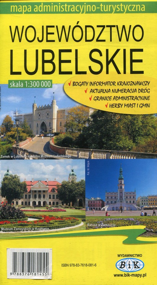 Województwo lubelskie mapa administracyjno-turystyczna 1:300 000