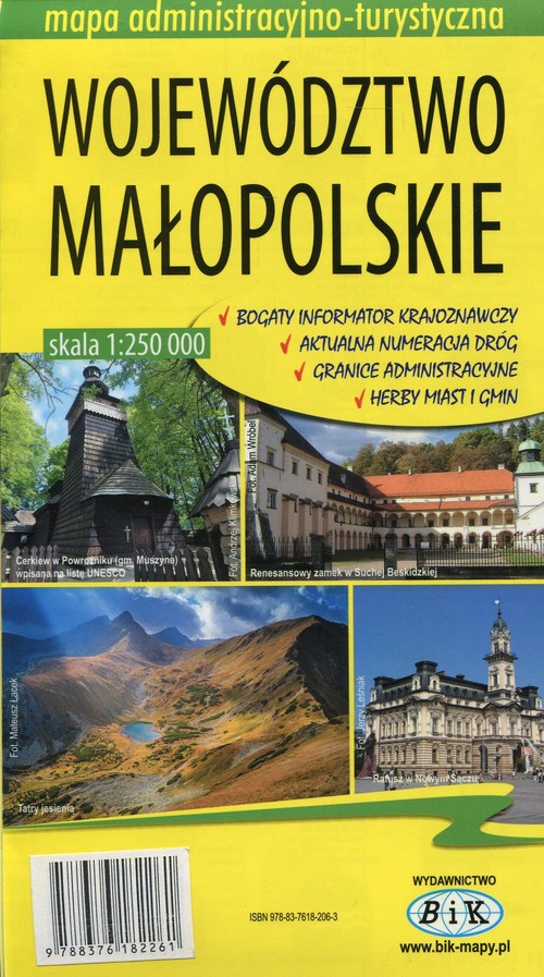 Województwo małopolskie mapa administracyjno-turystyczna 1:250 000