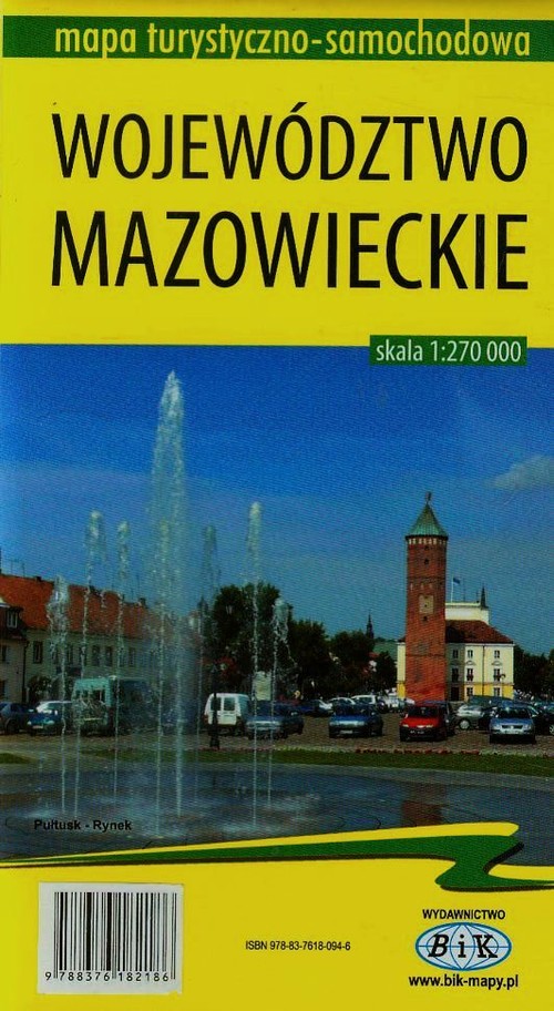 Województwo mazowieckie mapa turystyczno-samochodowa 1:270 000