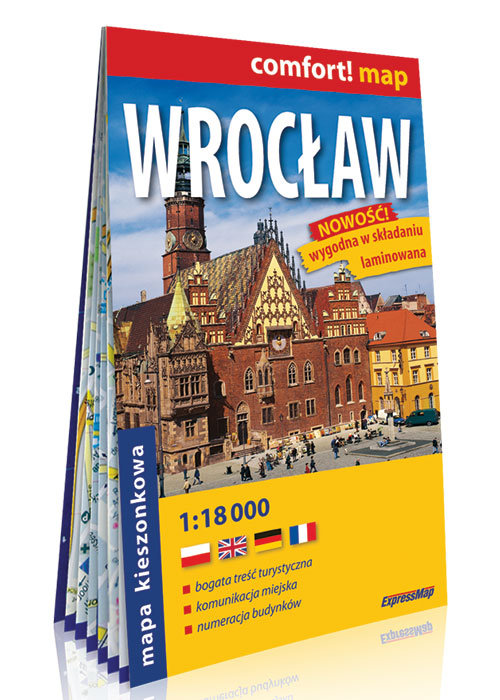 Wrocław kieszonkowy laminowany plan miasta 1:18 000