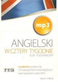 Angielski w cztery tygodnie - okładka biała. Kurs podstawowy (podręcznik, CD z programem multimedialnym oraz nagraniem audio MP3)