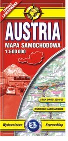 Austria - laminowana mapa samochodowa w skali 1:500 000