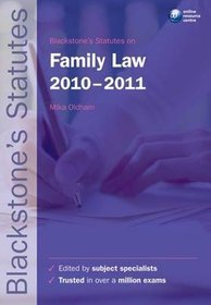 Blackstone's Statutes on Family Law 2010-2011 19e