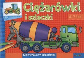 Ciężarówki i szlaczki malowanka ze szlaczkami
