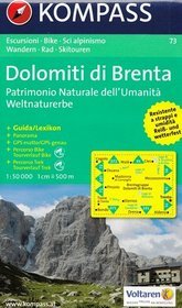 Dolomity Brenty mapa 1:50 000 Kompass