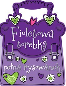 Fioletowa torebka pełna rysowanek