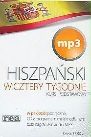 Hiszpański w cztery tygodnie - okładka biała. Kurs podstawowy (podręcznik, CD z programem multimedialnym oraz nagraniem audio MP3)