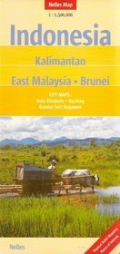 Indonezja Kalimantan East Malaysia Brunei mapa 1:1 500 000 Nelles