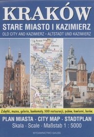 KRAKÓW STARE MIASTO I KAZIMIERZ PLAN MIASTA 1:4000