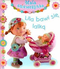 Lila bawi się lalką. Mała dziewczynka