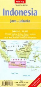 Mapa Indonezja - Java , Jakarta 1:750 000 / 1:22