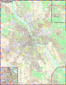 Mapa ścienna Warszawy