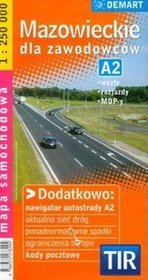 Mazowieckie dla zawodowców TIR mapa samochodowa 1:250 000