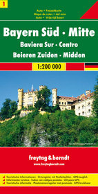 Niemcy część 1 Bawaria południowo-centralna mapa 1 1:200 000 Freytag  Berndt