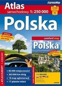 Polska 1:250 000 - atlas samochodowy + mapa laminowana