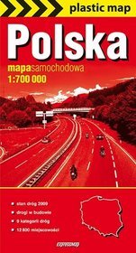 Polska foliowana mapa samochodowa Polski (skala 1:700 000)