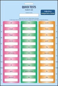 Qick Tests Adjectives comparative forms