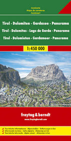 Tyrol Dolomity Jezioro Garda mapa panoramiczna 1:450 000 Freytag  Berndt