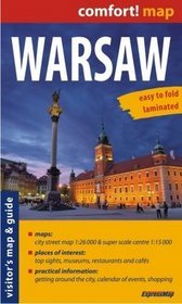 Warsaw - laminowana mapa kieszonkowa z przewodnikiem w języku angielskim