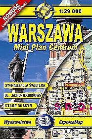 Warszawa - Plan Centrum w skali 1: 29 000 wersja mini - laminowana