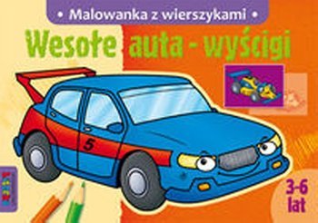 Wesołe auta-wyścigi malowanka z naklejkami