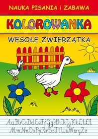 Wesołe zwierzątka Nauka pisania i zabawa Kolorowanka
