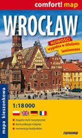 Wrocław - laminowany plan miasta, mapa kieszonkowa ( skala 1:18 000)