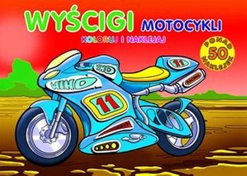 Wyścigi motocykli Koloruj i naklejaj