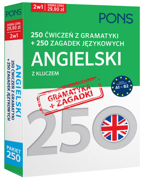 250 ćwiczeń z gramatyki Angielski + 250 zagadek