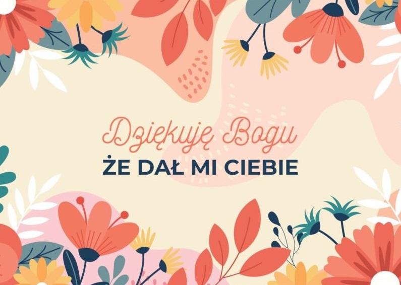 A Kartka składana - Dziękuję Bogu że dał mi Ciebie