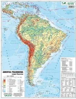 Ameryka PD 1:16 500 000 mapa pol. i fiz. ścienna