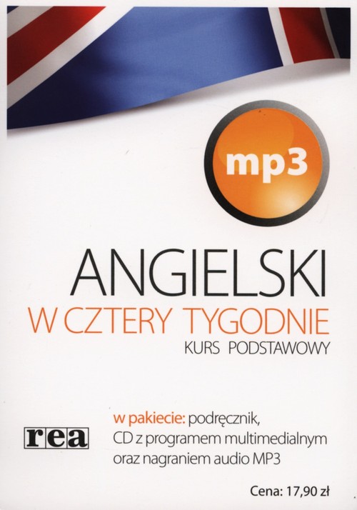 Angielski w cztery tygodnie - okładka biała. Kurs podstawowy (podręcznik, CD z programem multimedialnym oraz nagraniem audio MP3)
