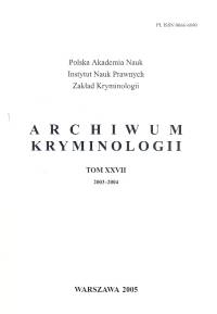 Archiwum kryminologii T XXVII
