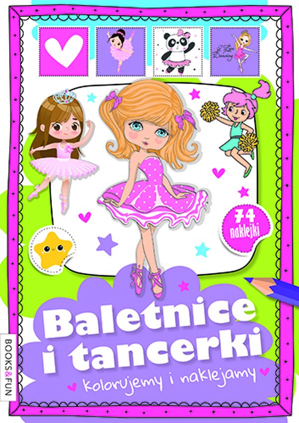 Baletnice i tancerki kolorujemy i naklejamy z naklejkami