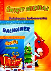 Bałwanek i Mikołaj. Zestaw zadań do kolorowania z kredkami