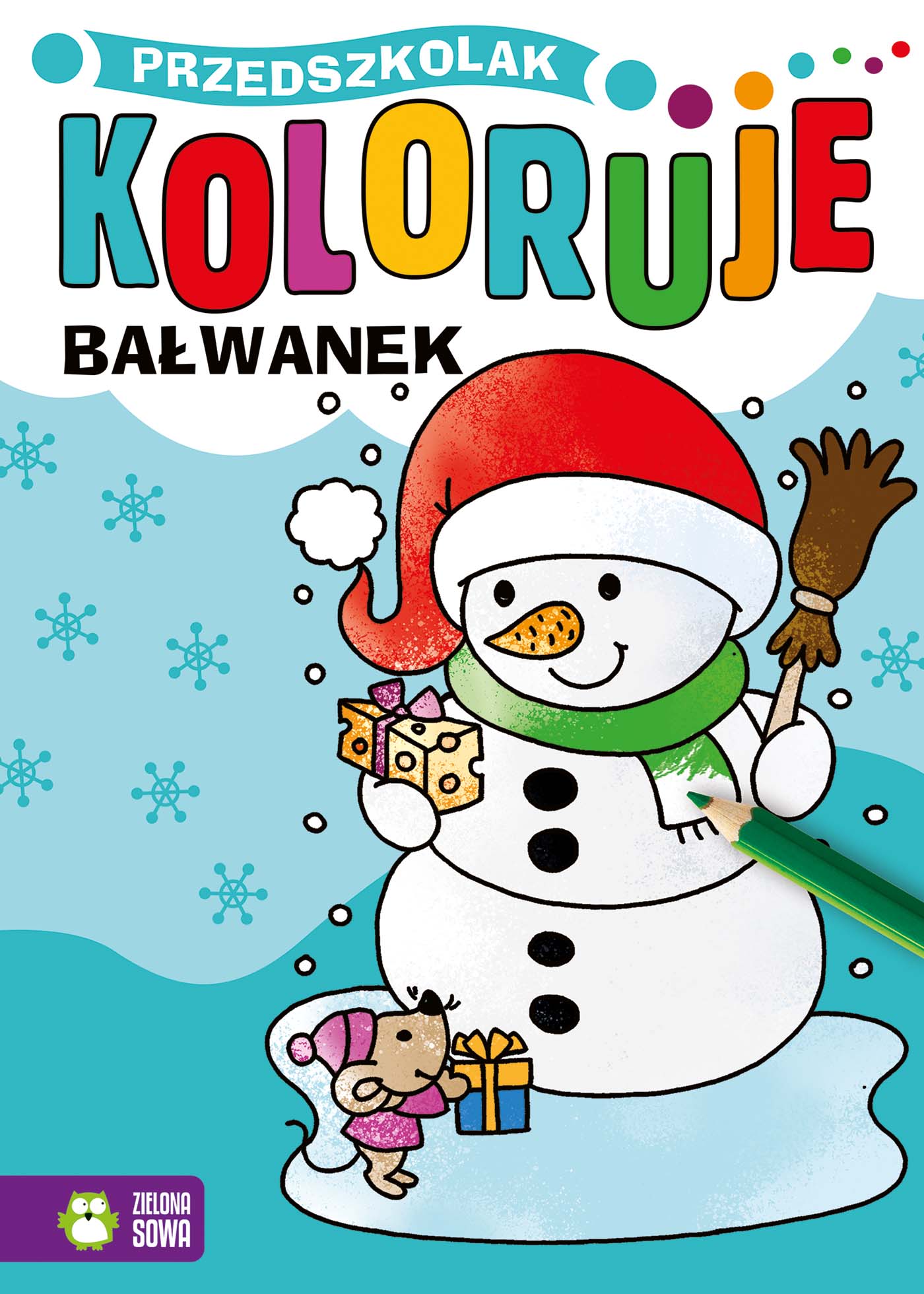 Bałwanek. Przedszkolak koloruje