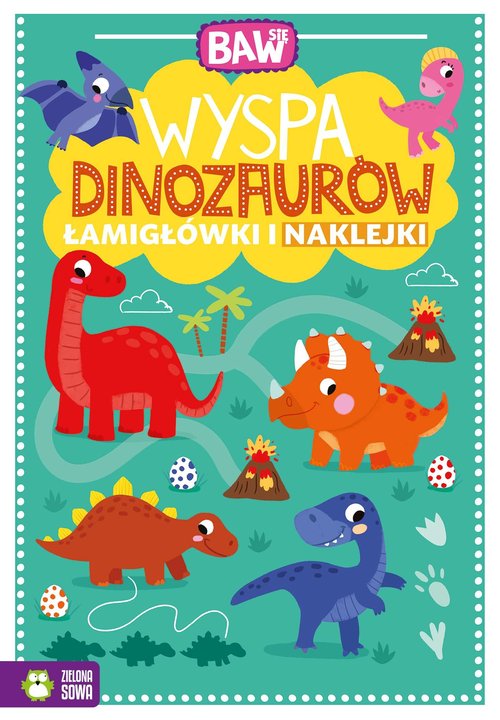 Baw się Wyspa dinozaurów Łamigłówki i naklejki