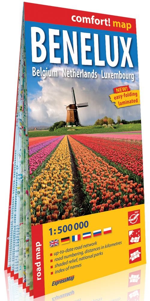 Benelux Belgia Holandia Luksemburg 1:500 000