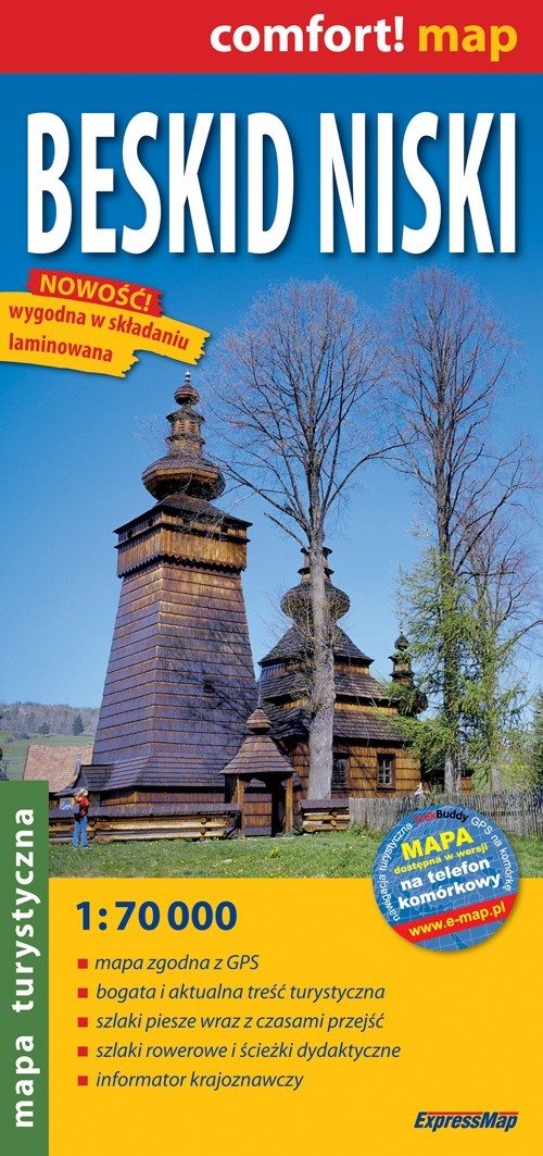 Beskid Niski 1:70 000 laminowany