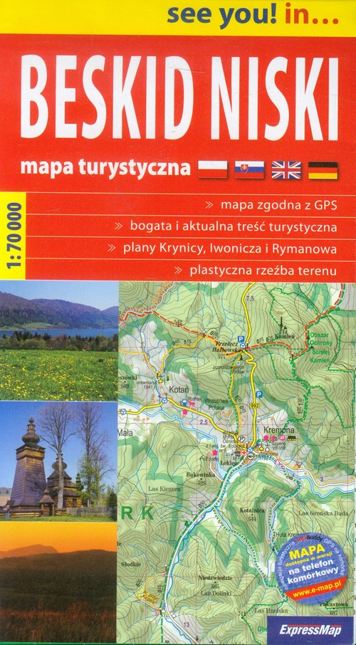 Beskid Niski mapa turystyczna 1:70 000