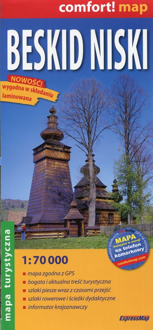 Beskid Niski mapa turystyczna 1:70 000 laminowana