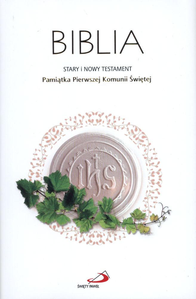 Biblia stary i nowy testament pamiątka pierwszej komunii świętej