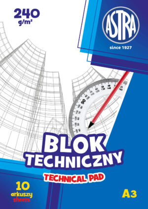 Blok techniczny Astrapap A3 240g pakiet 10 sztuk