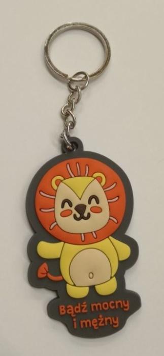 Brelok gumowy - lew - Bądź mocny i mężny