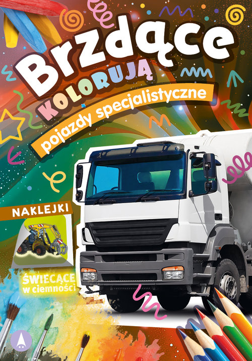 Brzdące kolorują Pojazdy specjalistyczne (naklejki świecące w ciemności)