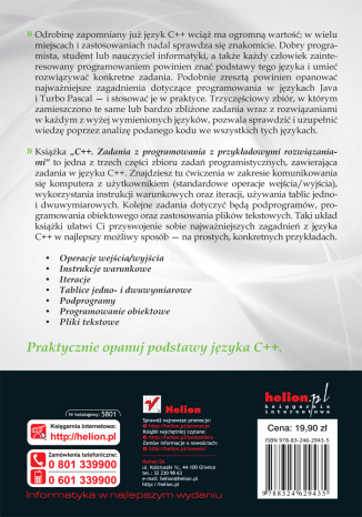 C++. Zadania z programowania z przykładowymi rozwiązaniami