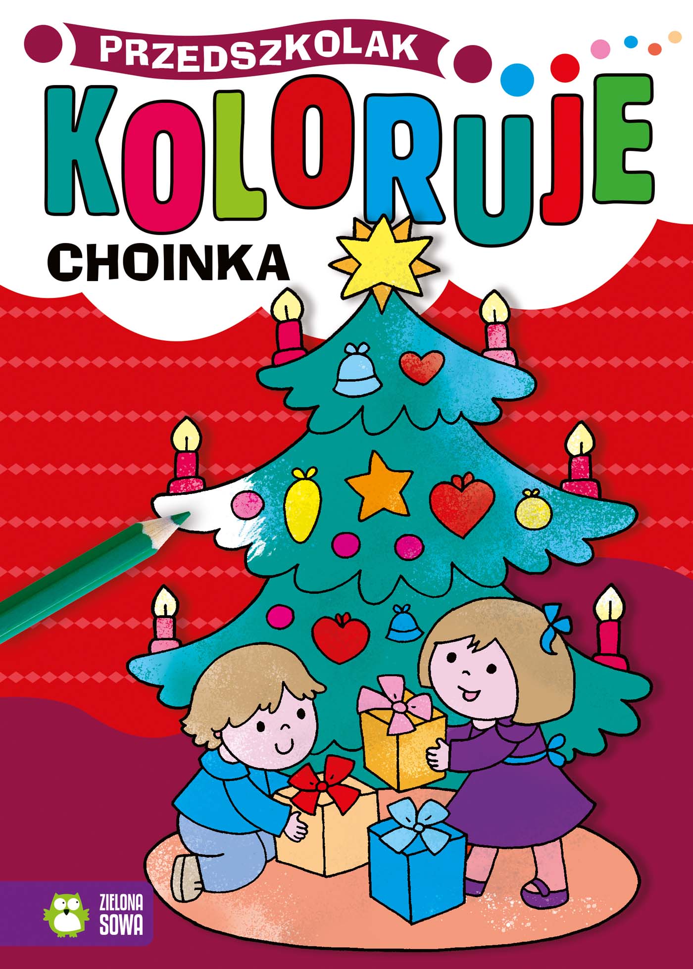 Choinka. Przedszkolak koloruje